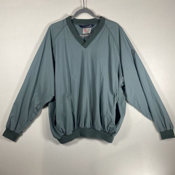 Vintage Sunderland of Scotland golf Pullover XL Men V Neck Pockets windbreaker - Picture 1 of 9